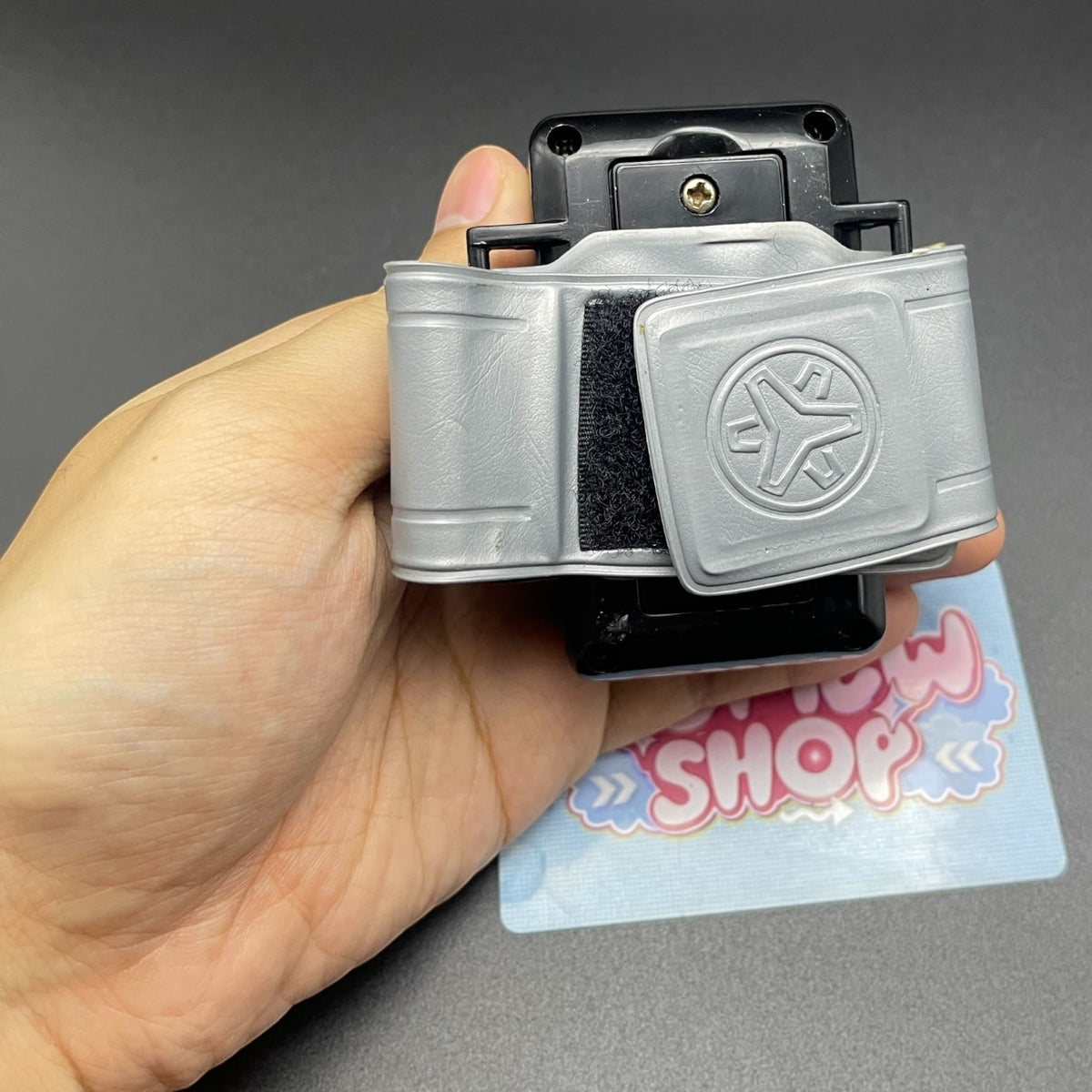 Back view of the Power Rangers Lightspeed Rescue Titanium Morpher showing wrist strap mechanism.
