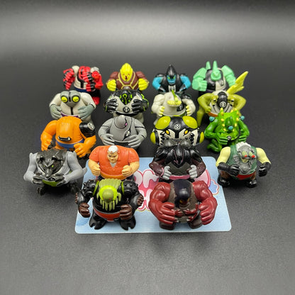 Complete set collection of Ben 10 Classic Sumo Slammers mini action figures displayed together.