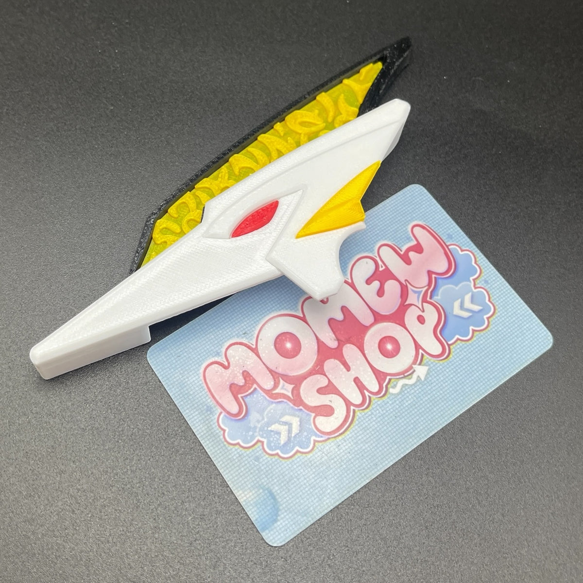 Close-up of the main 3D printed White Drago Morpher prop piece.